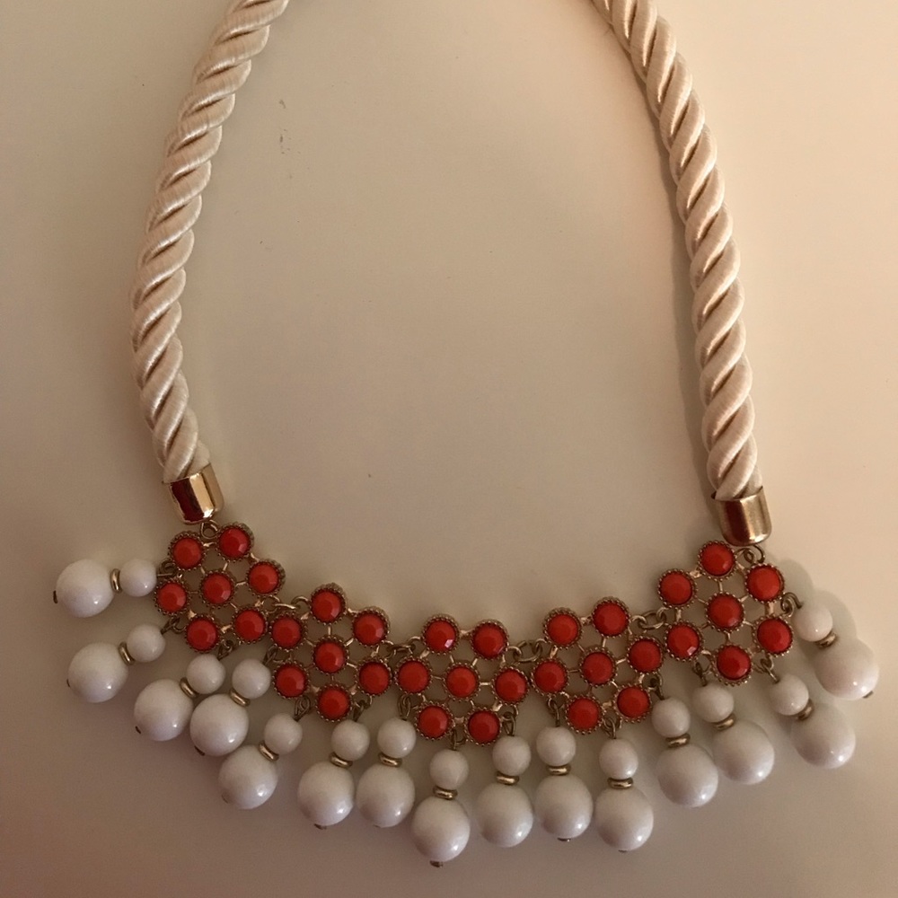 Francesca’s Coral and White Rope necklace
